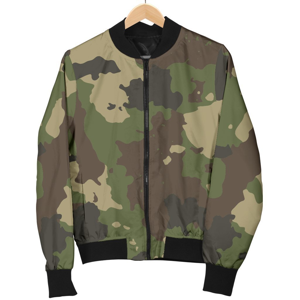 Classic Green Camouflage Print Men's Bomber Jacket