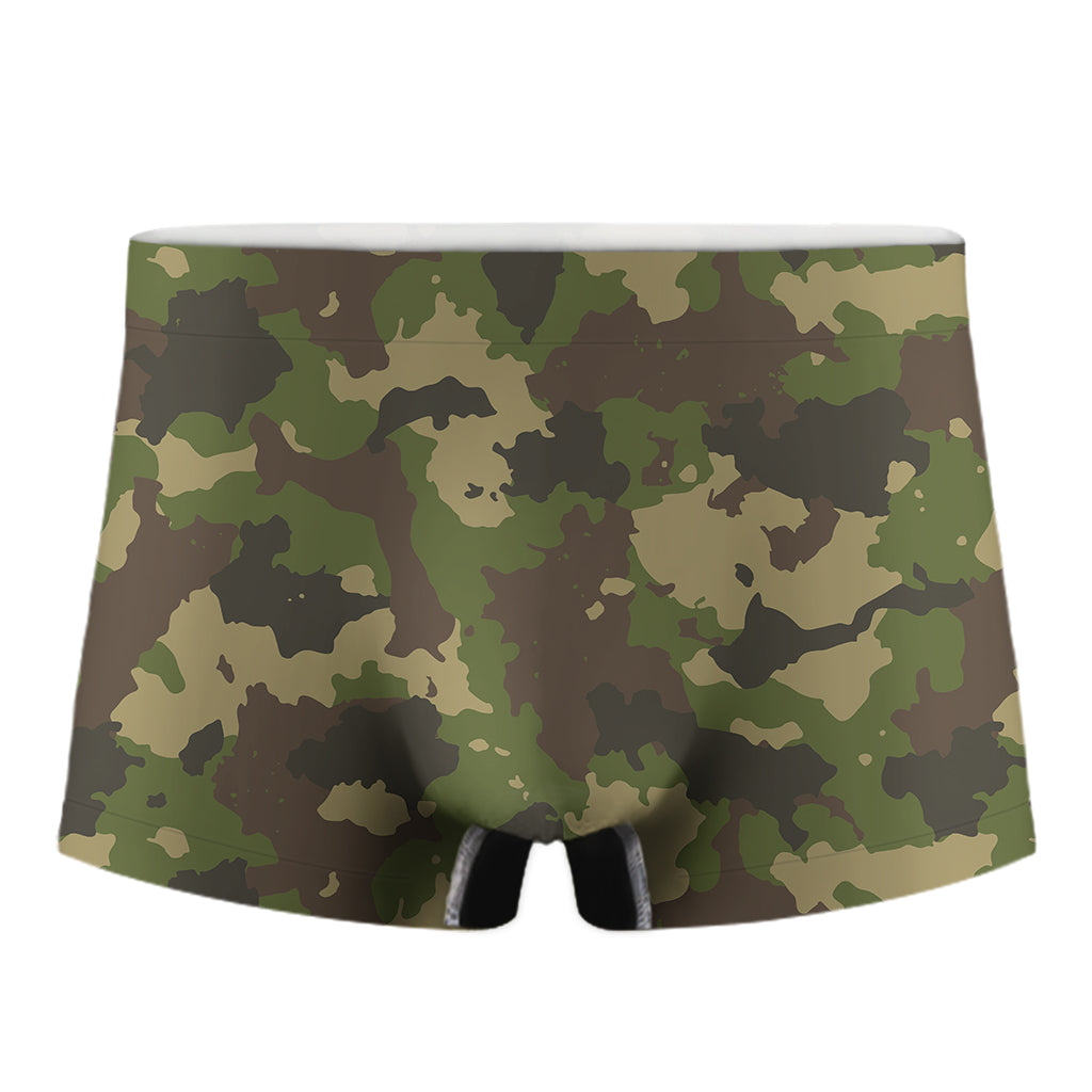 Classic Green Camouflage Print Men's Boxer Briefs