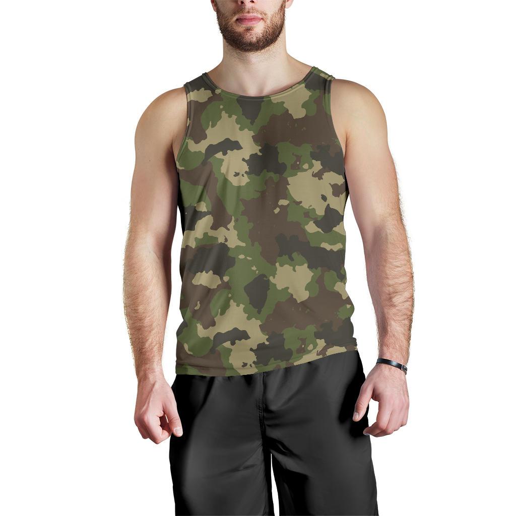 Classic Green Camouflage Print Men's Tank Top