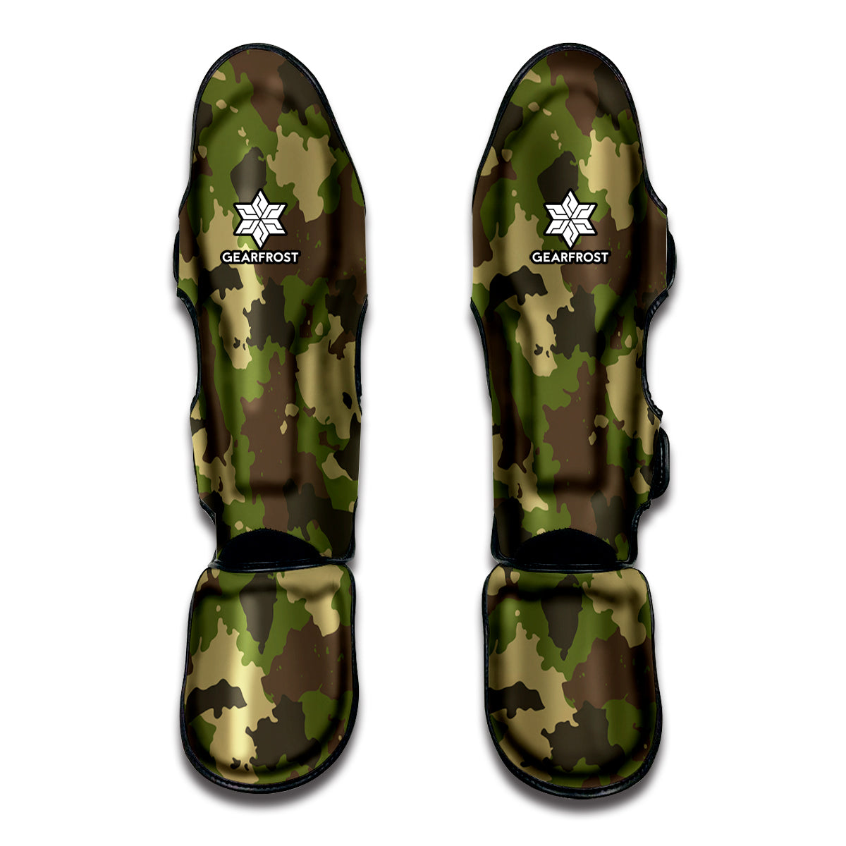 Classic Green Camouflage Print Muay Thai Shin Guards