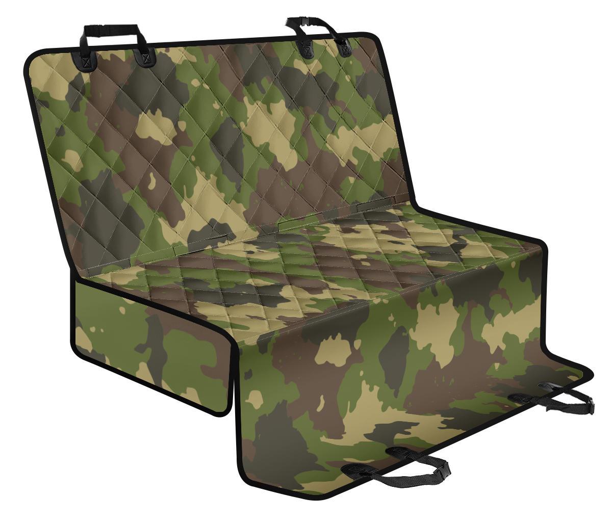 Classic Green Camouflage Print Pet Car Back Seat Cover