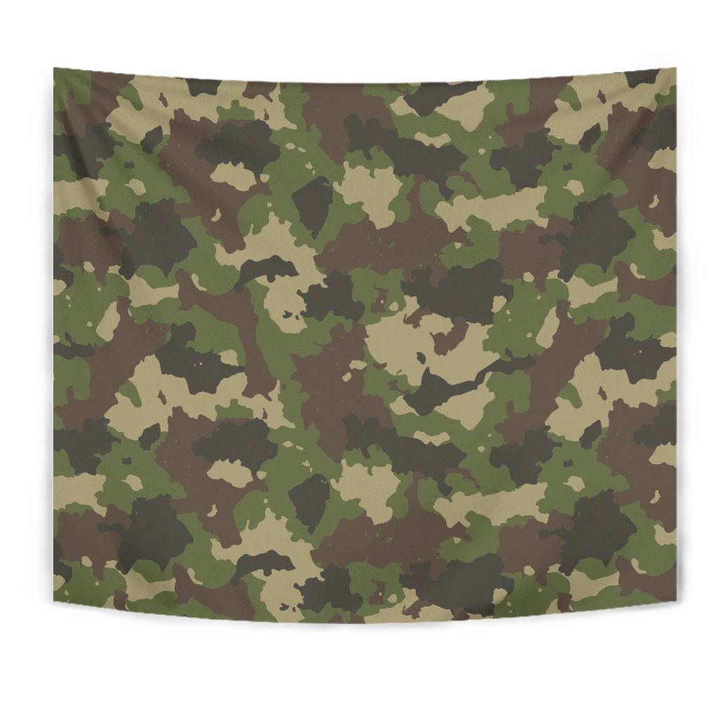 Classic Green Camouflage Print Wall Tapestry