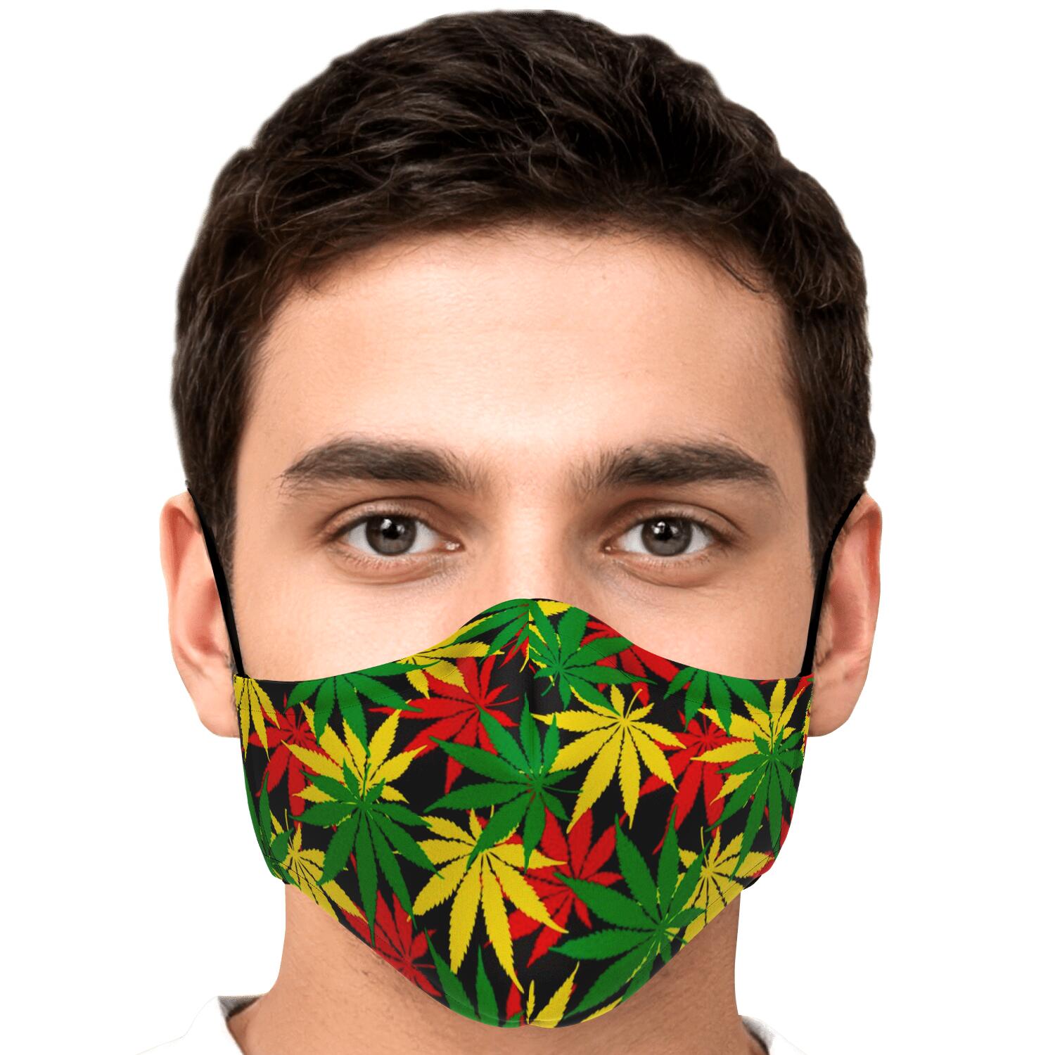 Classic Hemp Leaves Reggae Pattern Print Face Mask