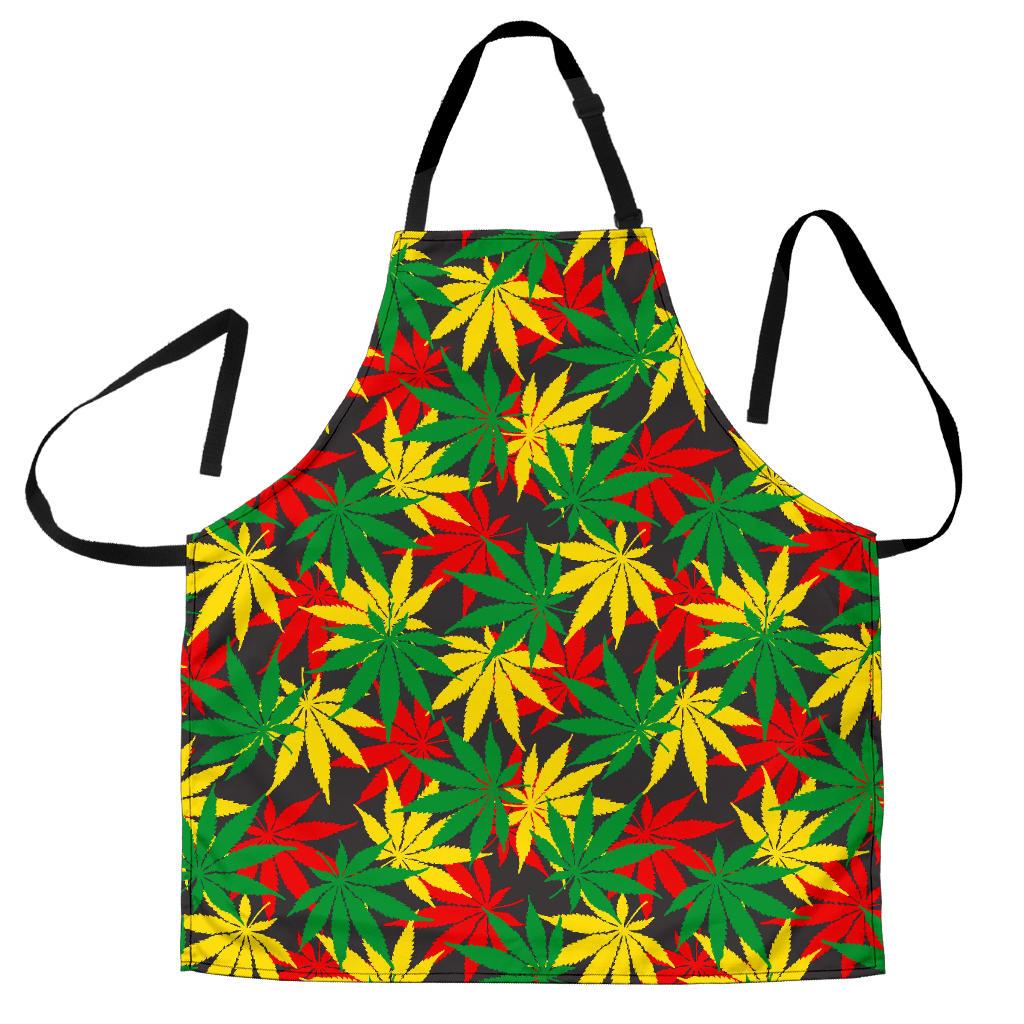 Classic Hemp Leaves Reggae Pattern Print Men's Apron