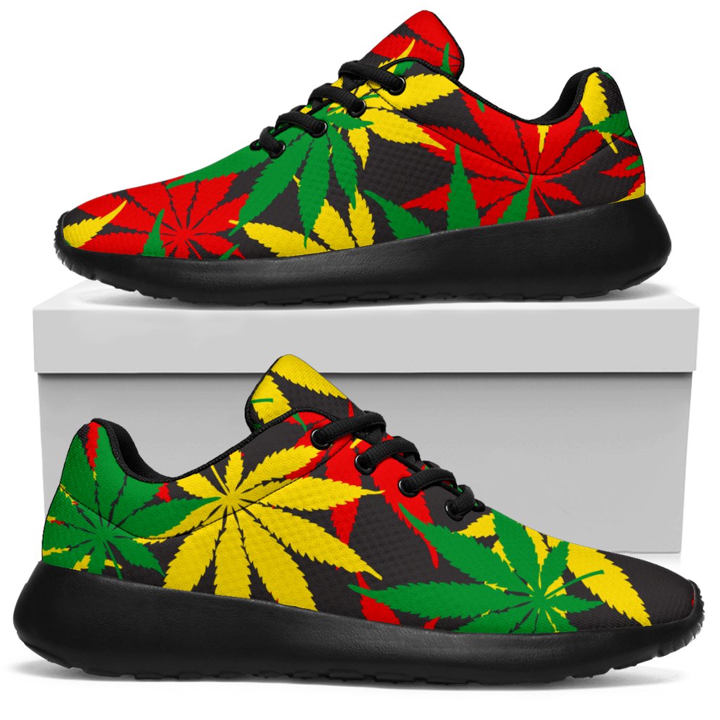 Classic Hemp Leaves Reggae Pattern Print Sport Sneakers