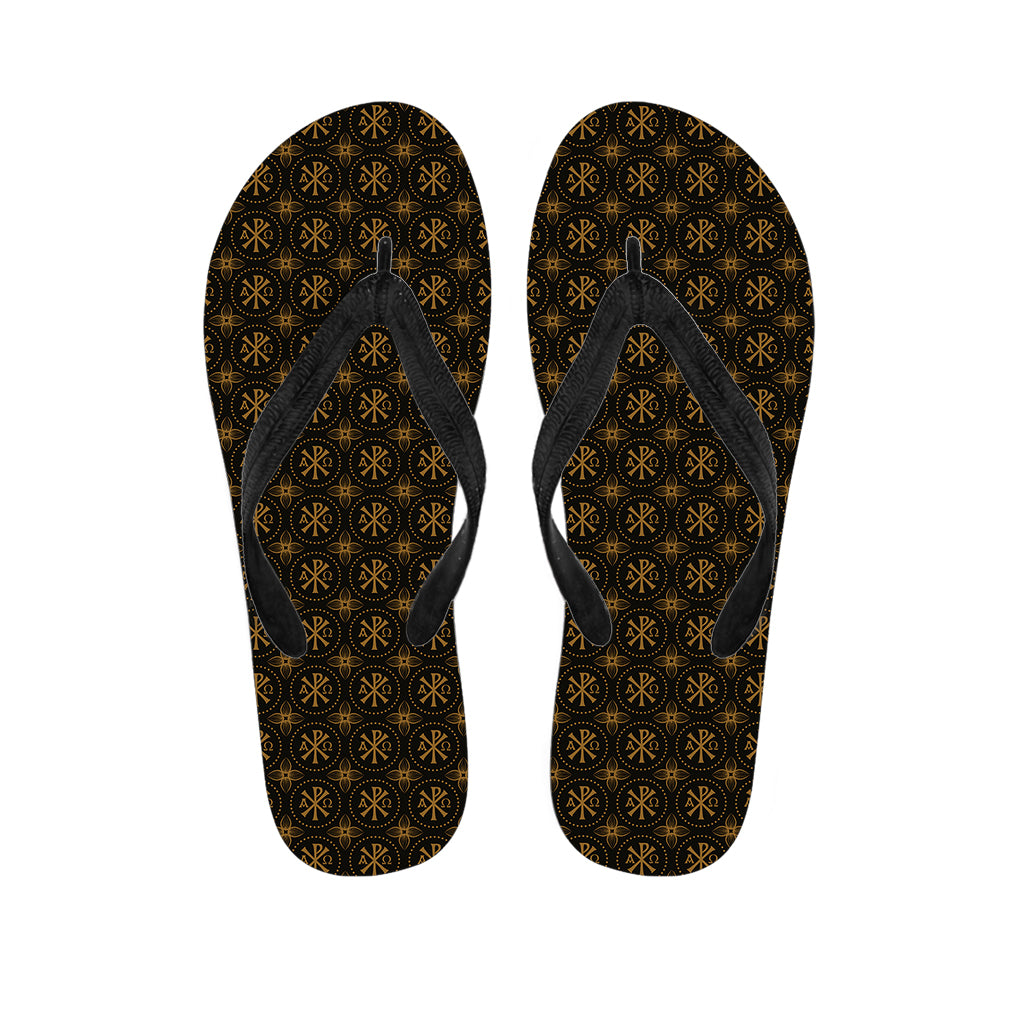 Classic Orthodox Pattern Print Flip Flops