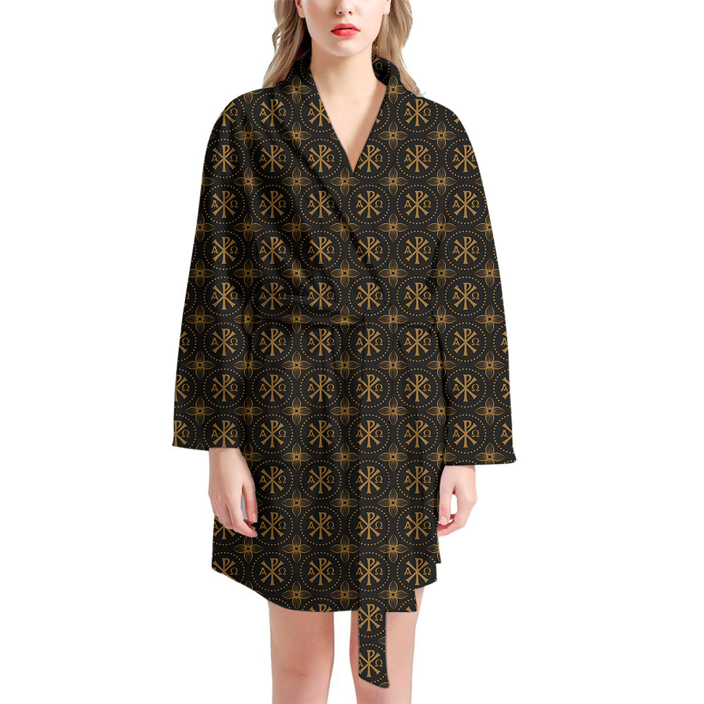 Classic Orthodox Pattern Print Women's Bathrobe