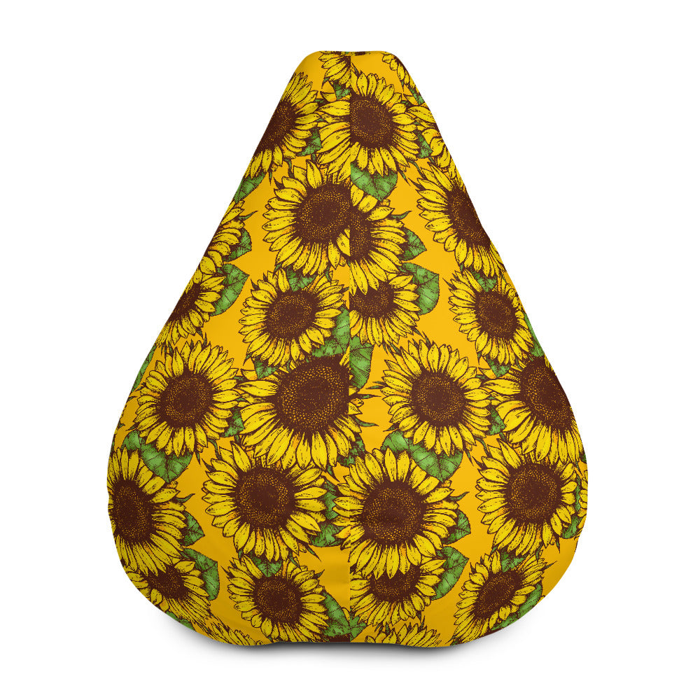 Classic Vintage Sunflower Pattern Print Bean Bag Cover