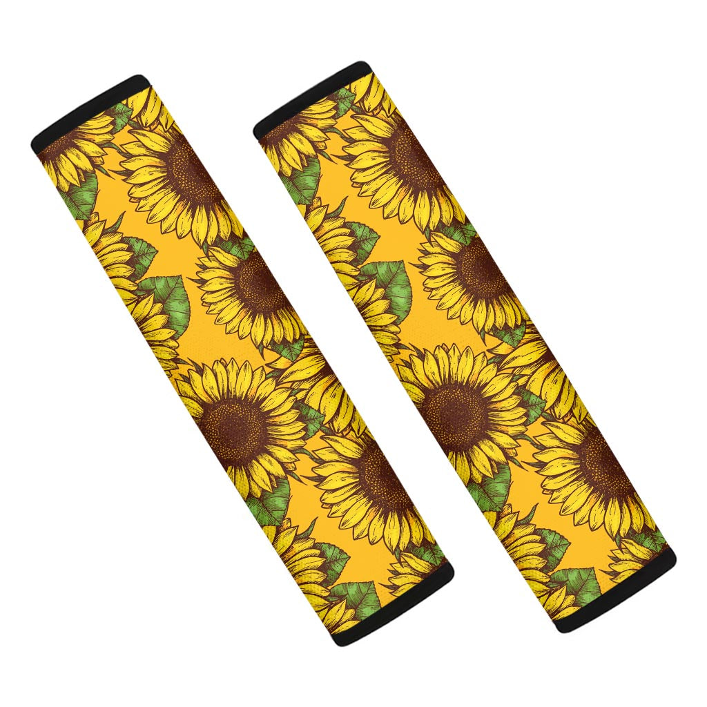 Classic Vintage Sunflower Pattern Print Car Seat Belt Covers