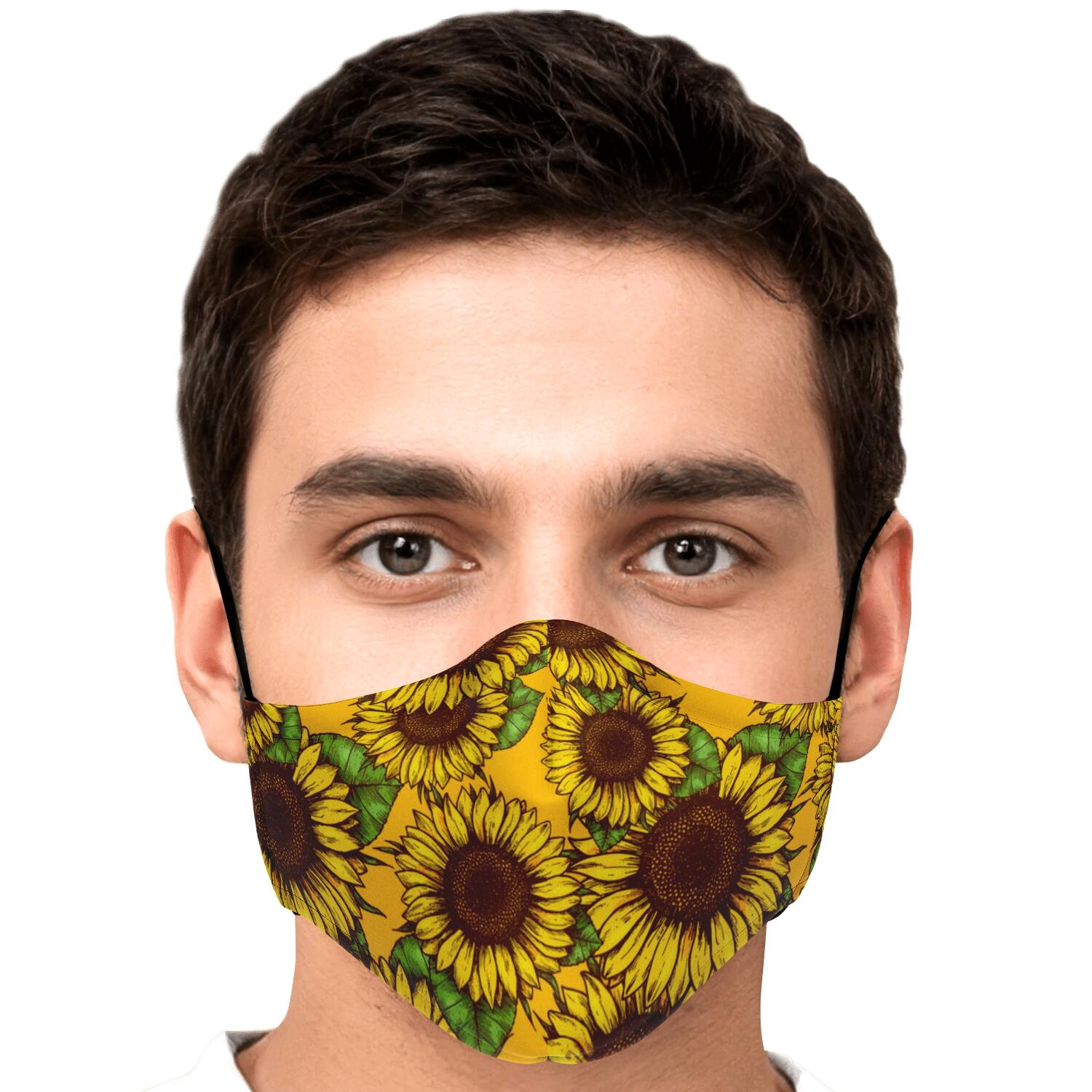 Classic Vintage Sunflower Pattern Print Face Mask