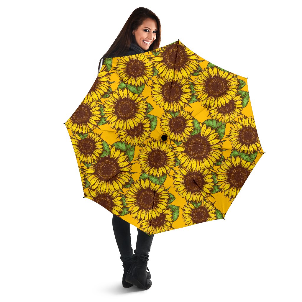 Classic Vintage Sunflower Pattern Print Foldable Umbrella