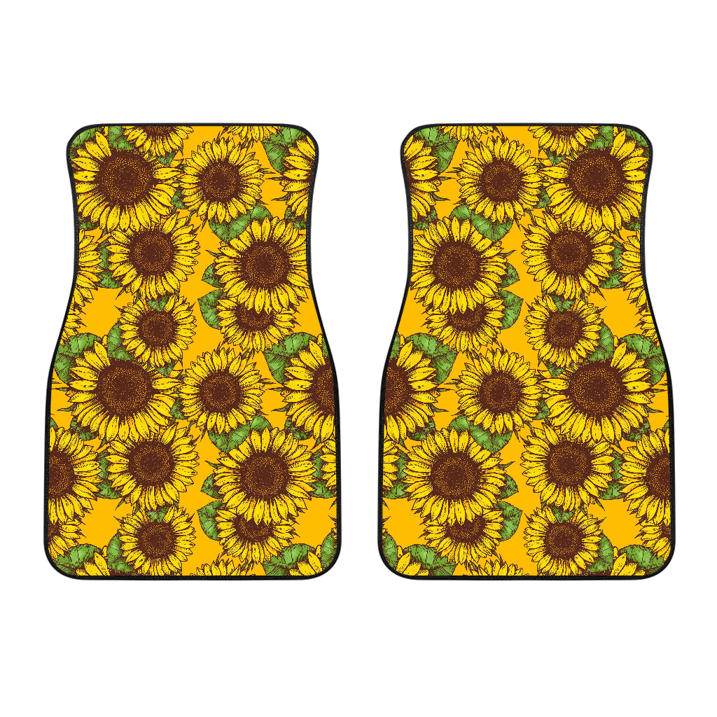 Classic Vintage Sunflower Pattern Print Front Car Floor Mats