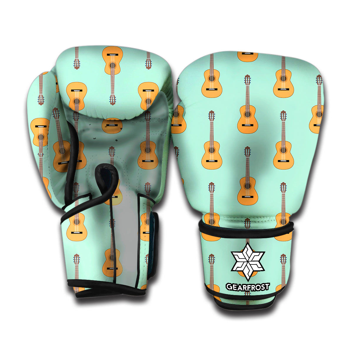 Classical Guitar Pattern Print Boxing Gloves