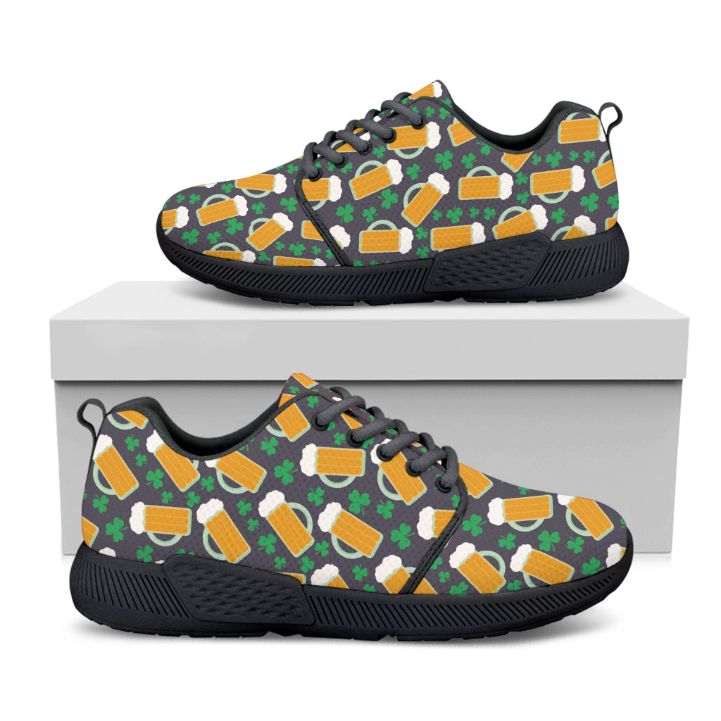 Clover And Beer St. Patrick's Day Print Black Athletic Shoes