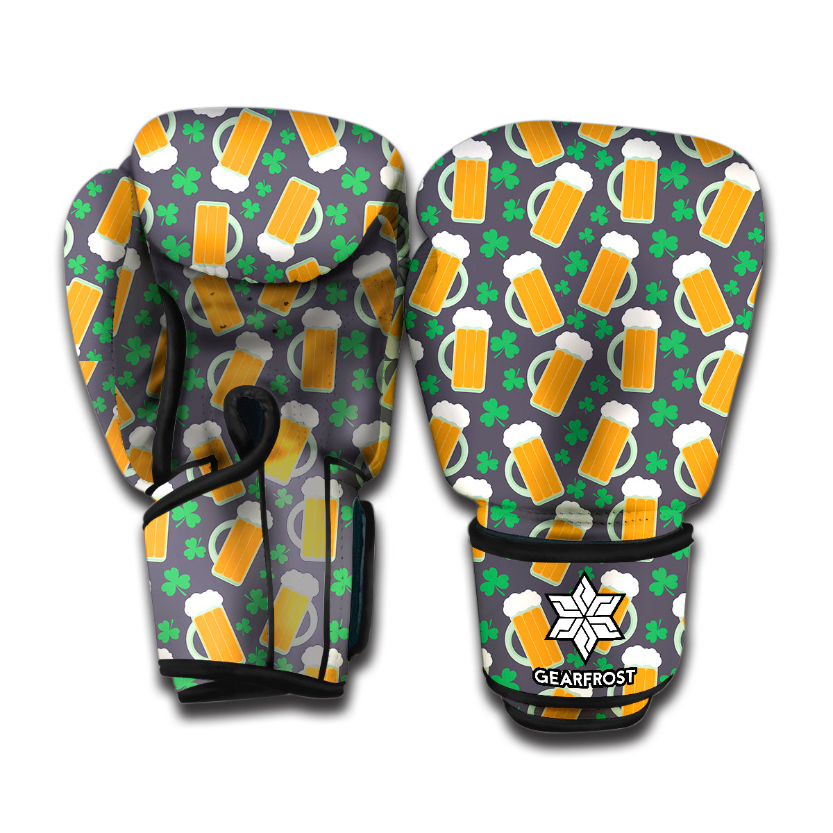 Clover And Beer St. Patrick's Day Print Boxing Gloves