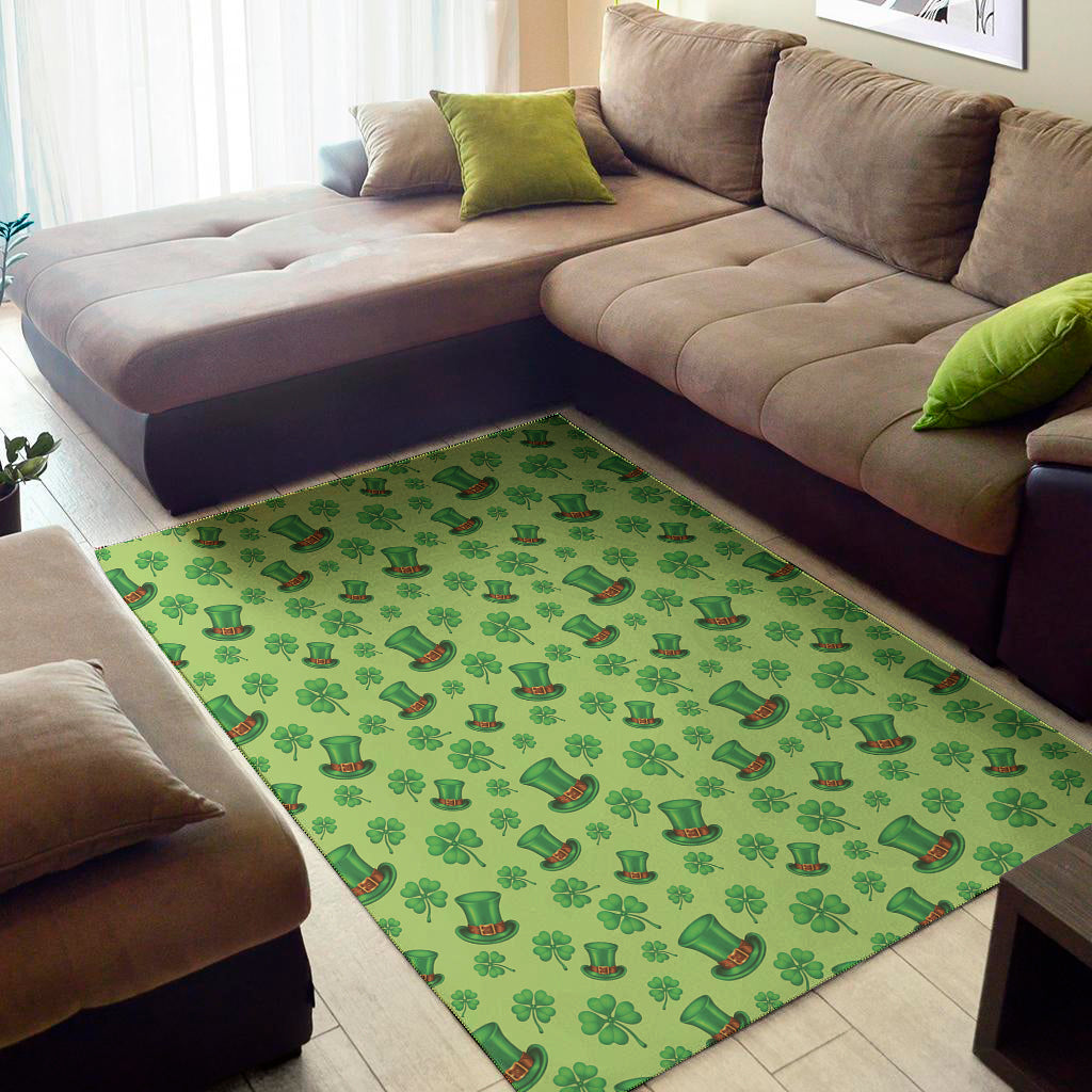 Clover And Hat St. Patrick's Day Print Area Rug