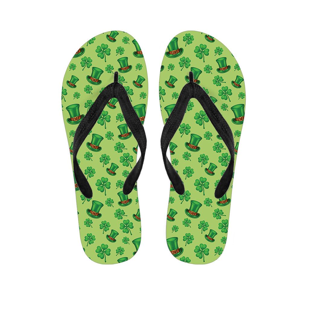 Clover And Hat St. Patrick's Day Print Flip Flops