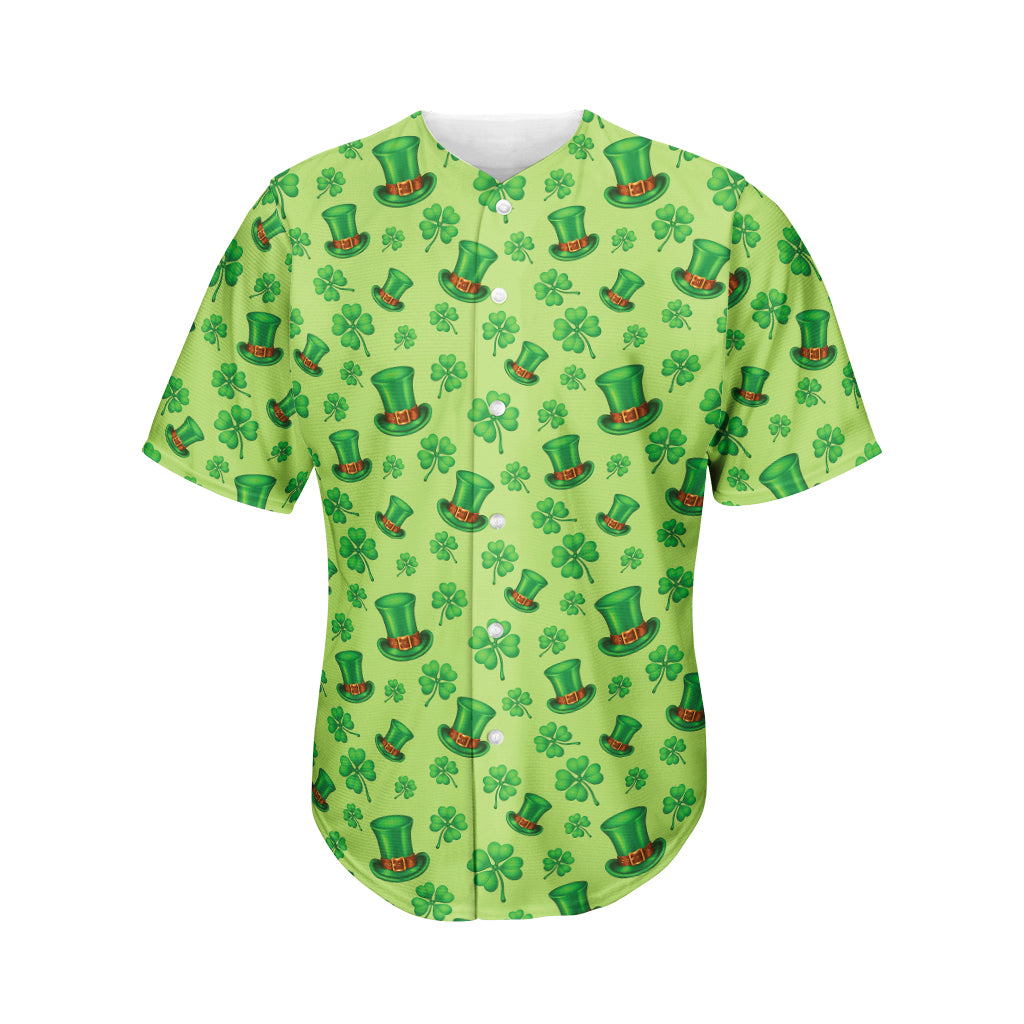 Clover And Hat St. Patrick's Day Print Men's Baseball Jersey