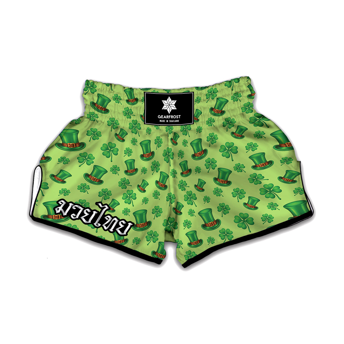 Clover And Hat St. Patrick's Day Print Muay Thai Boxing Shorts