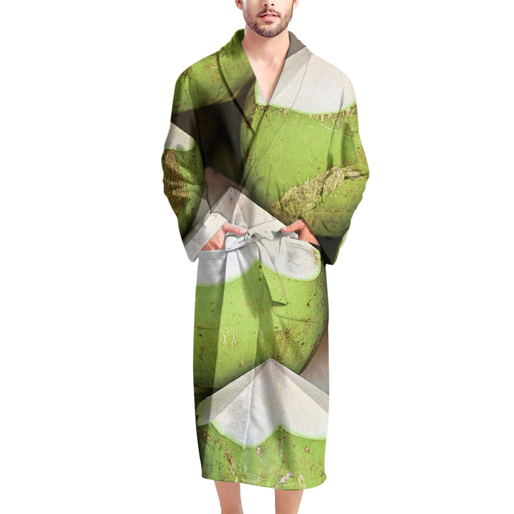 Coconut 3D Print Men's Bathrobe