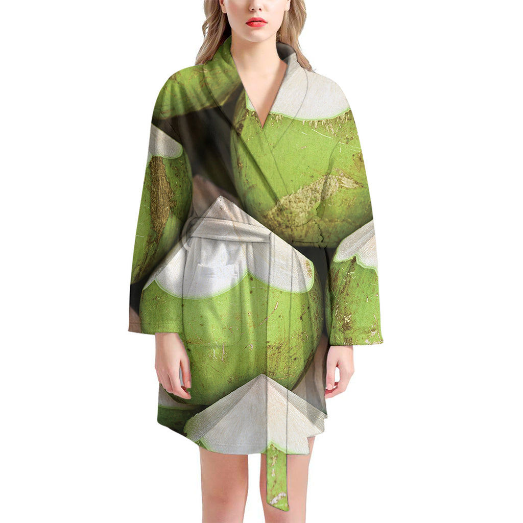 Coconut 3D Print Women's Bathrobe