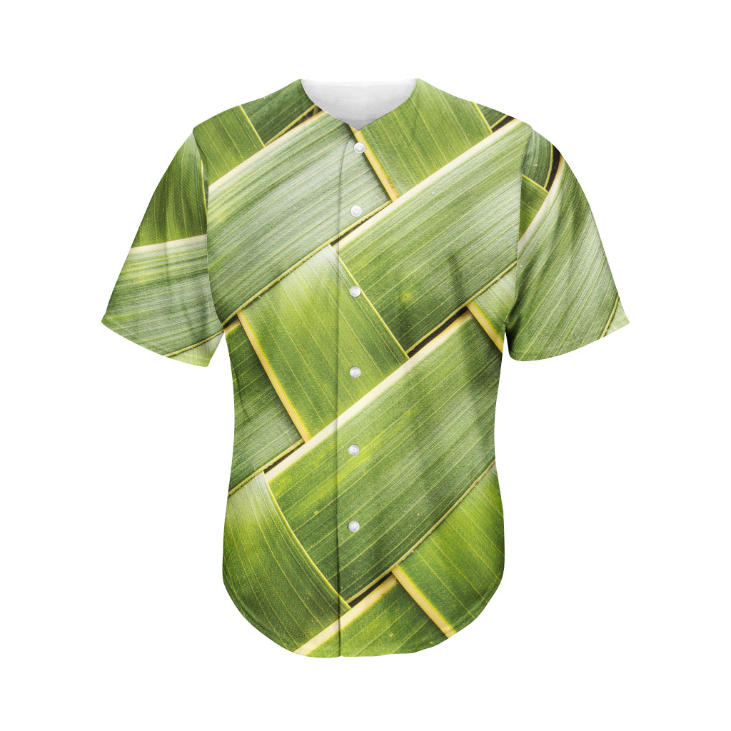 Coconut Leaf Print Men's Baseball Jersey