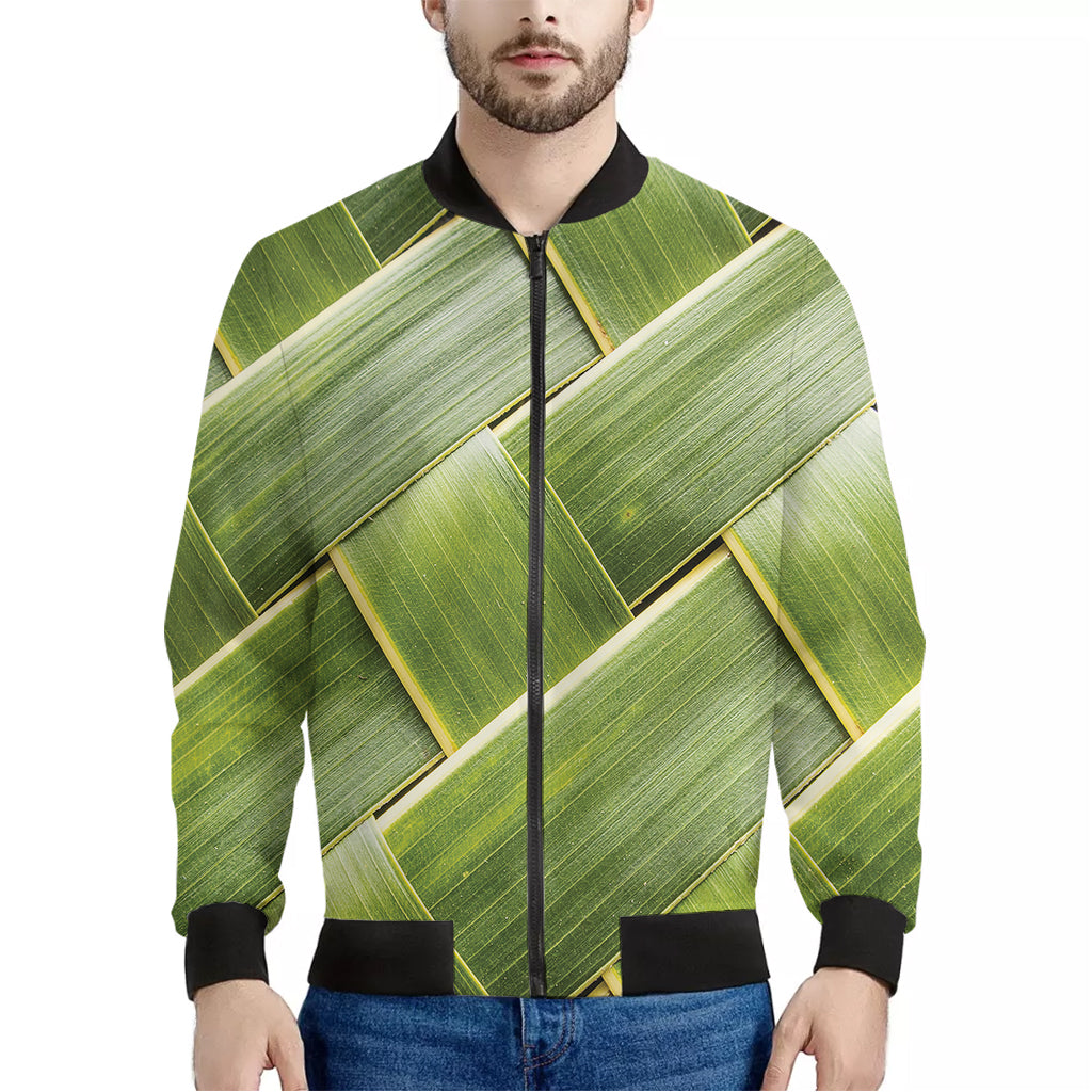 Coconut Leaf Print Men's Bomber Jacket