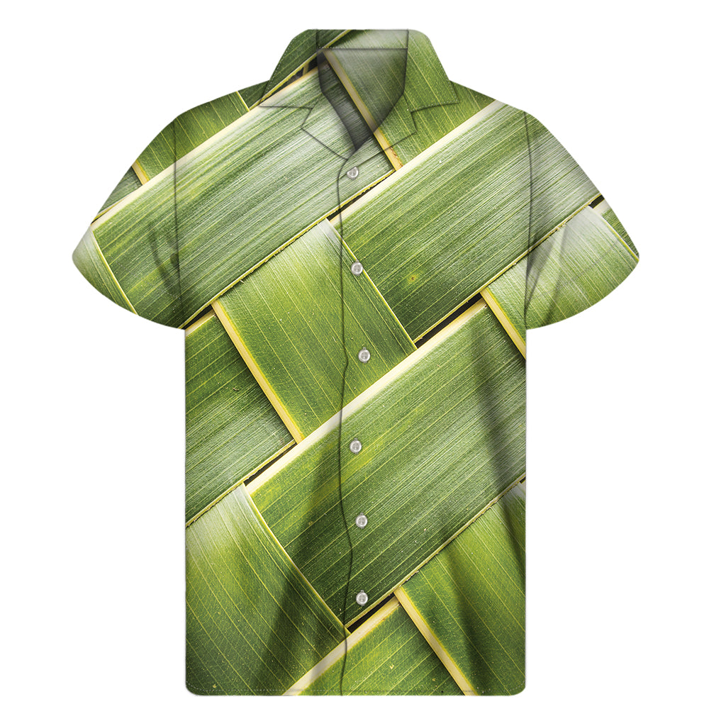 Coconut Leaf Print Men's Short Sleeve Shirt