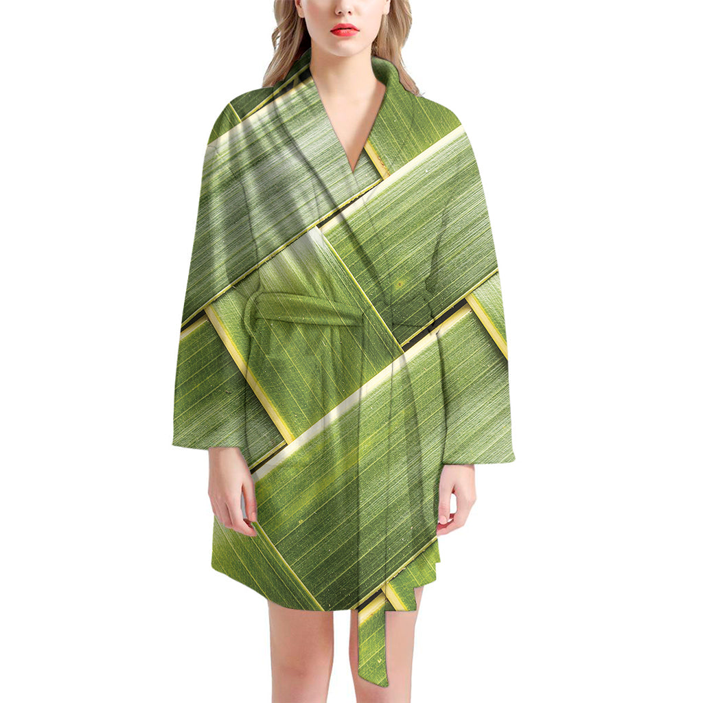 Coconut Leaf Print Women's Bathrobe