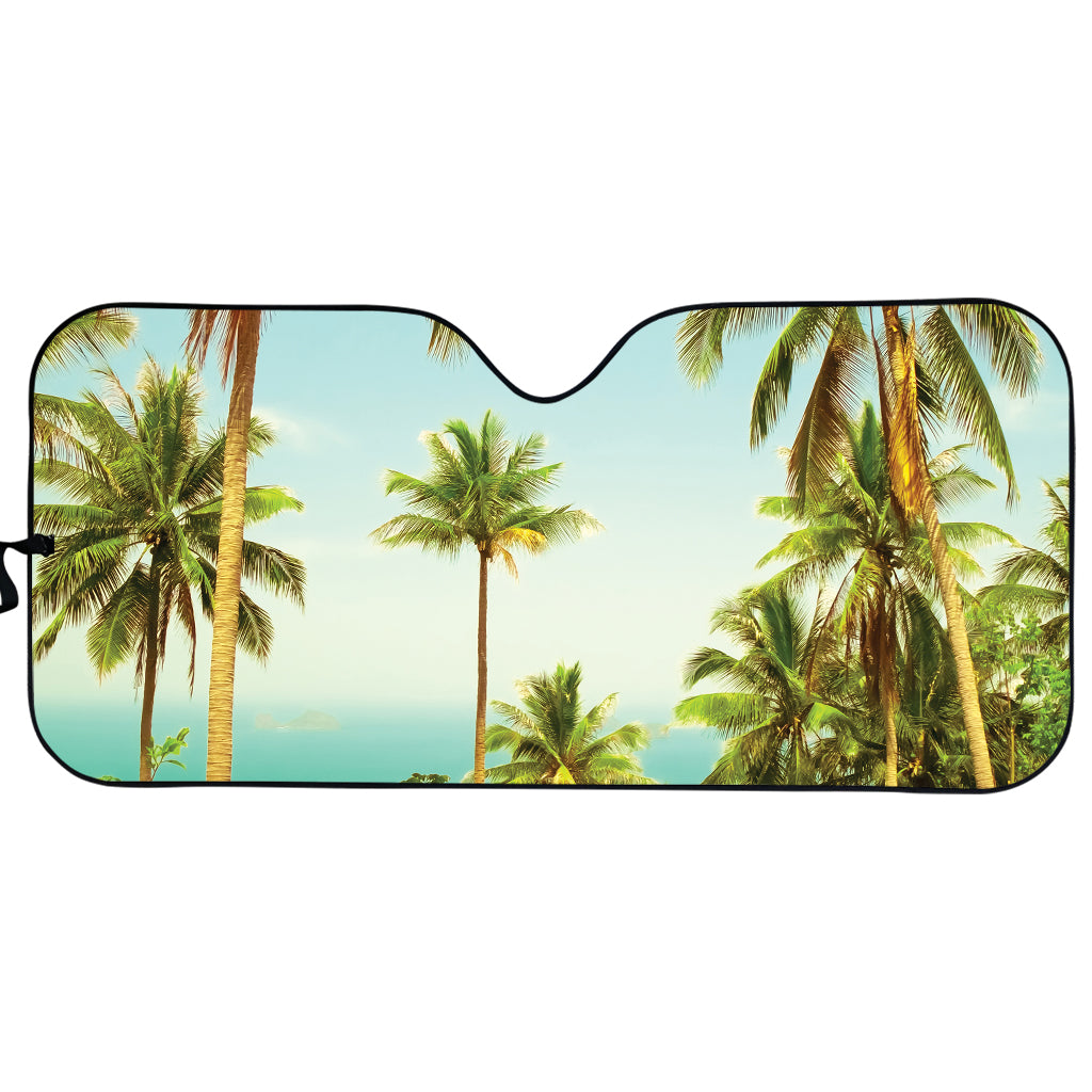 Coconut Tree Print Car Sun Shade