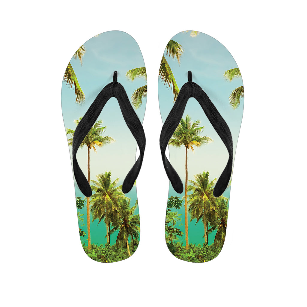 Coconut Tree Print Flip Flops