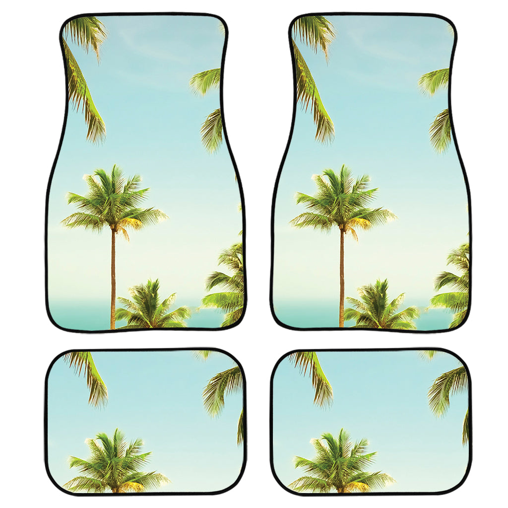 Coconut Tree Print Front and Back Car Floor Mats