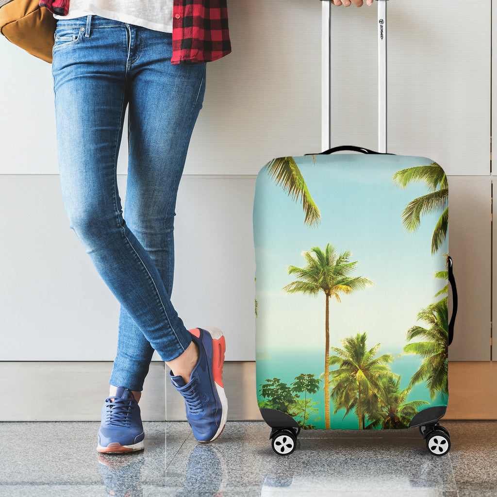 Coconut Tree Print Luggage Cover