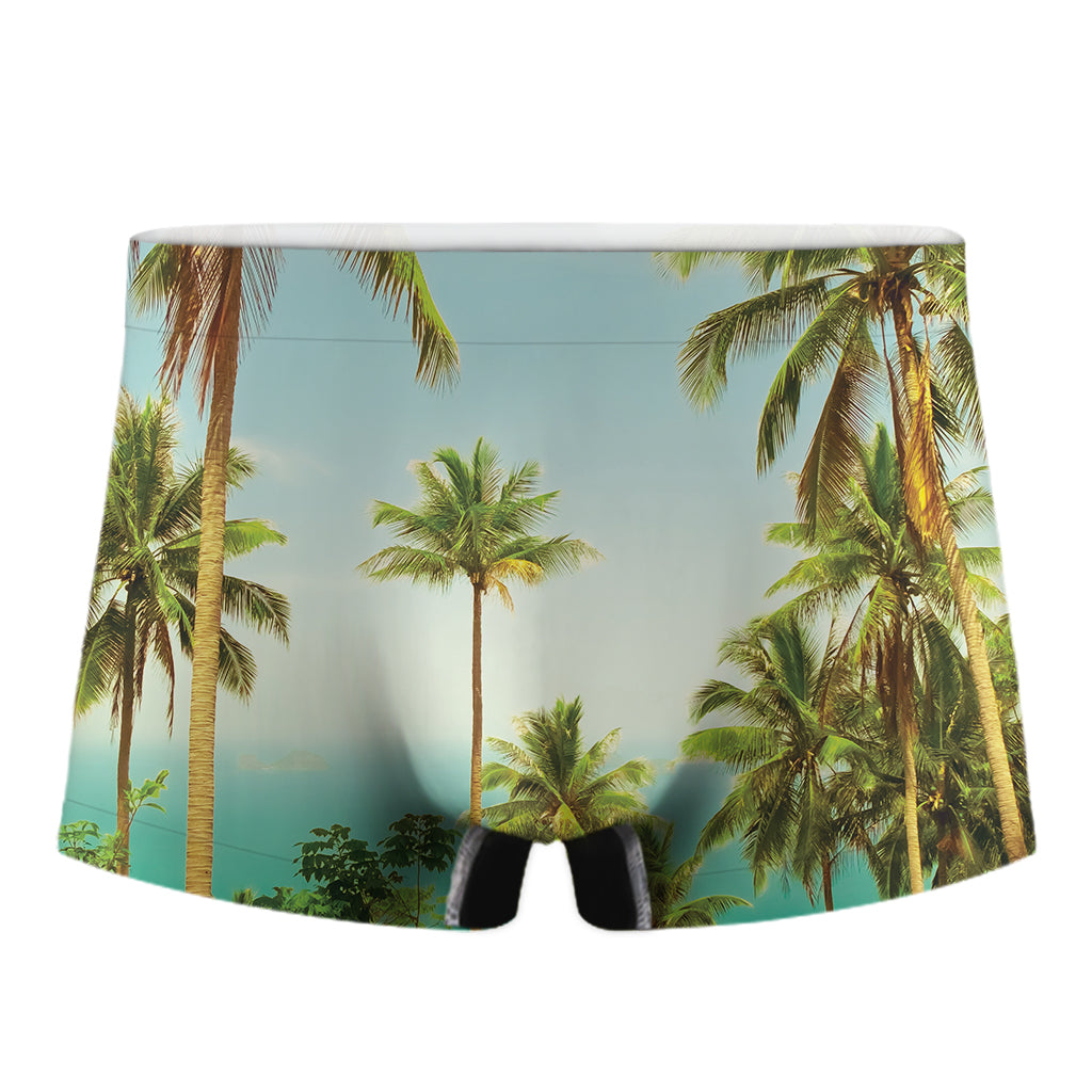 Coconut Tree Print Men's Boxer Briefs