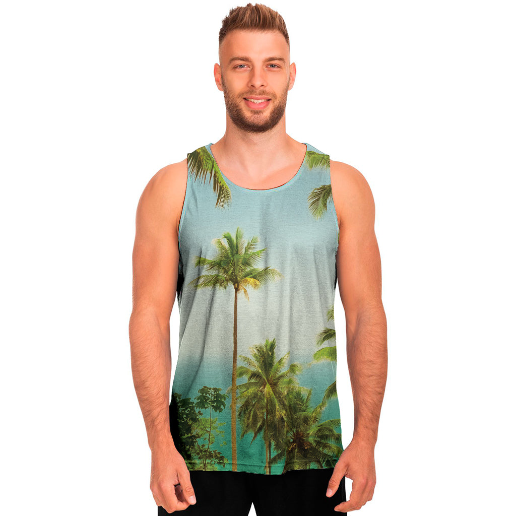 Coconut Tree Print Men's Tank Top