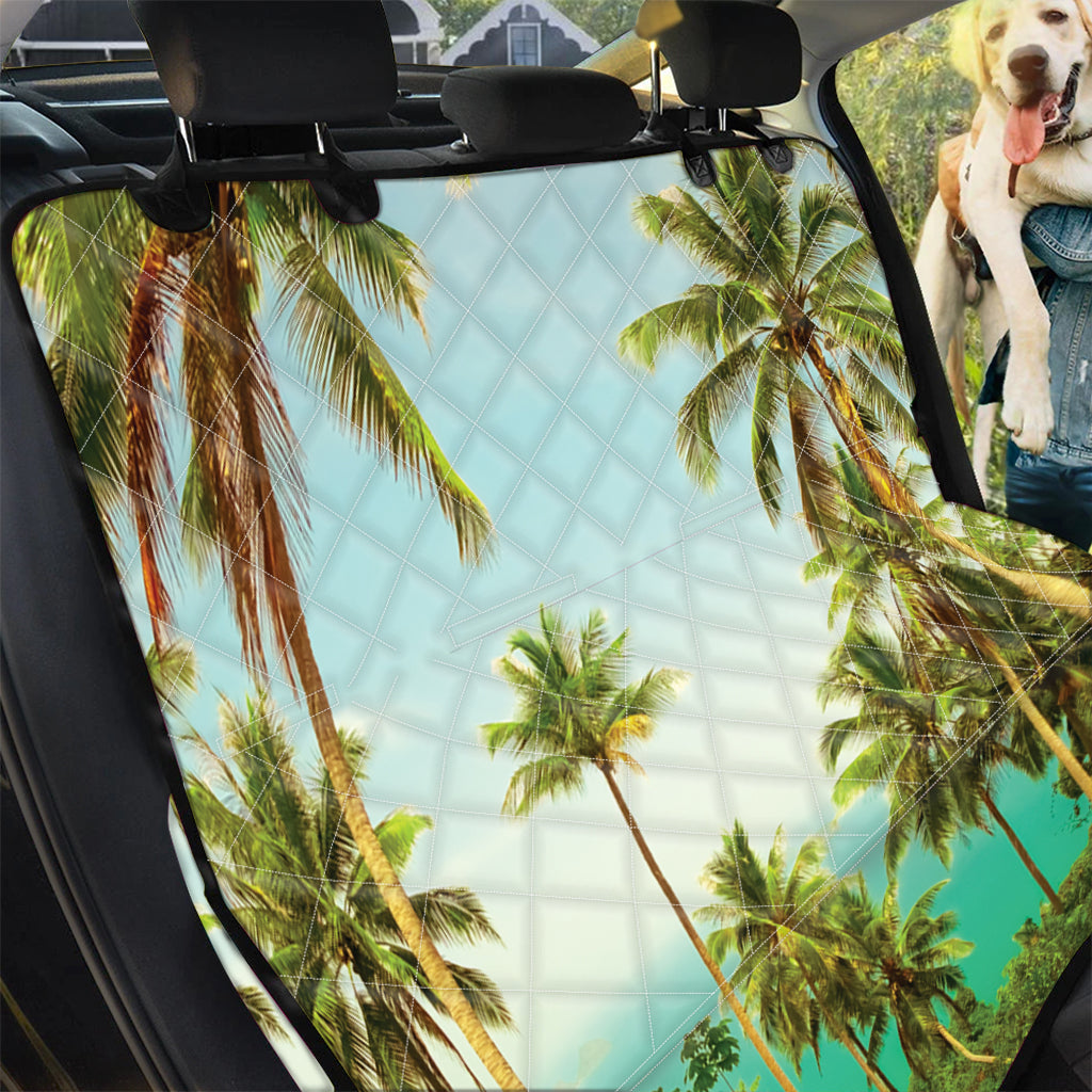 Coconut Tree Print Pet Car Back Seat Cover