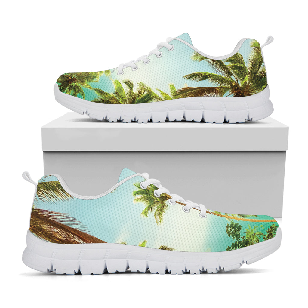 Coconut Tree Print White Sneakers