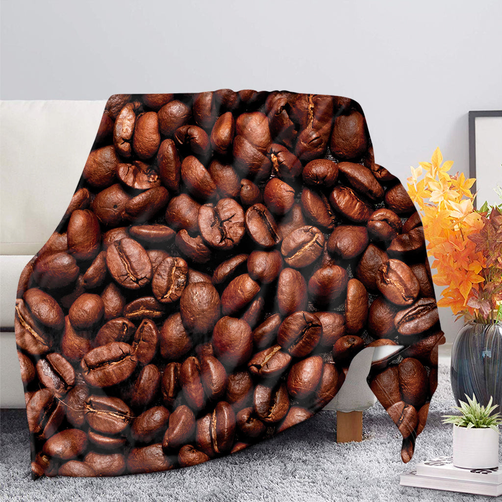 Coffee Beans Print Blanket