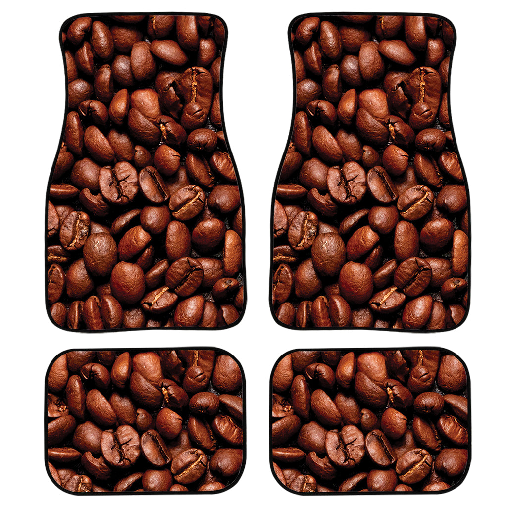 Coffee Beans Print Front and Back Car Floor Mats