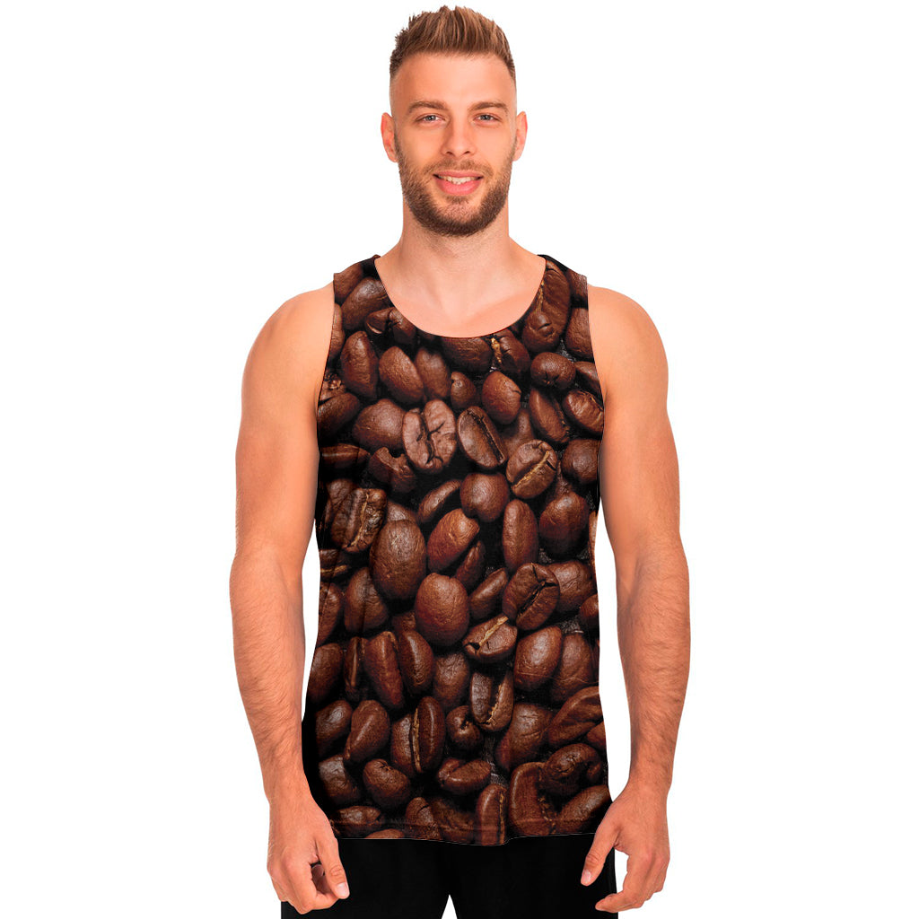 Coffee Beans Print Men's Tank Top