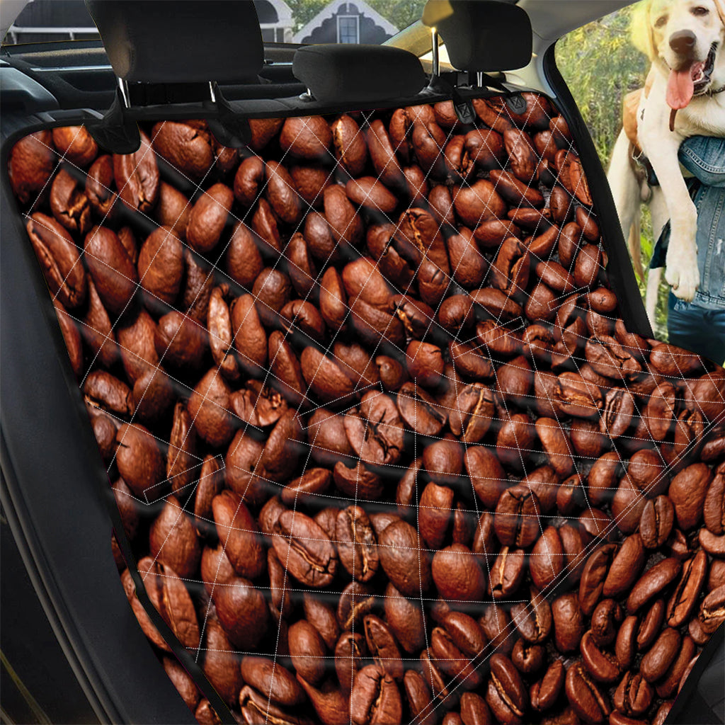 Coffee Beans Print Pet Car Back Seat Cover