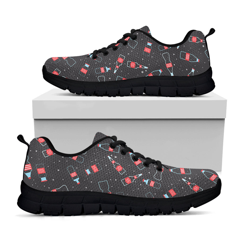 Cola Bottle Pattern Print Black Sneakers