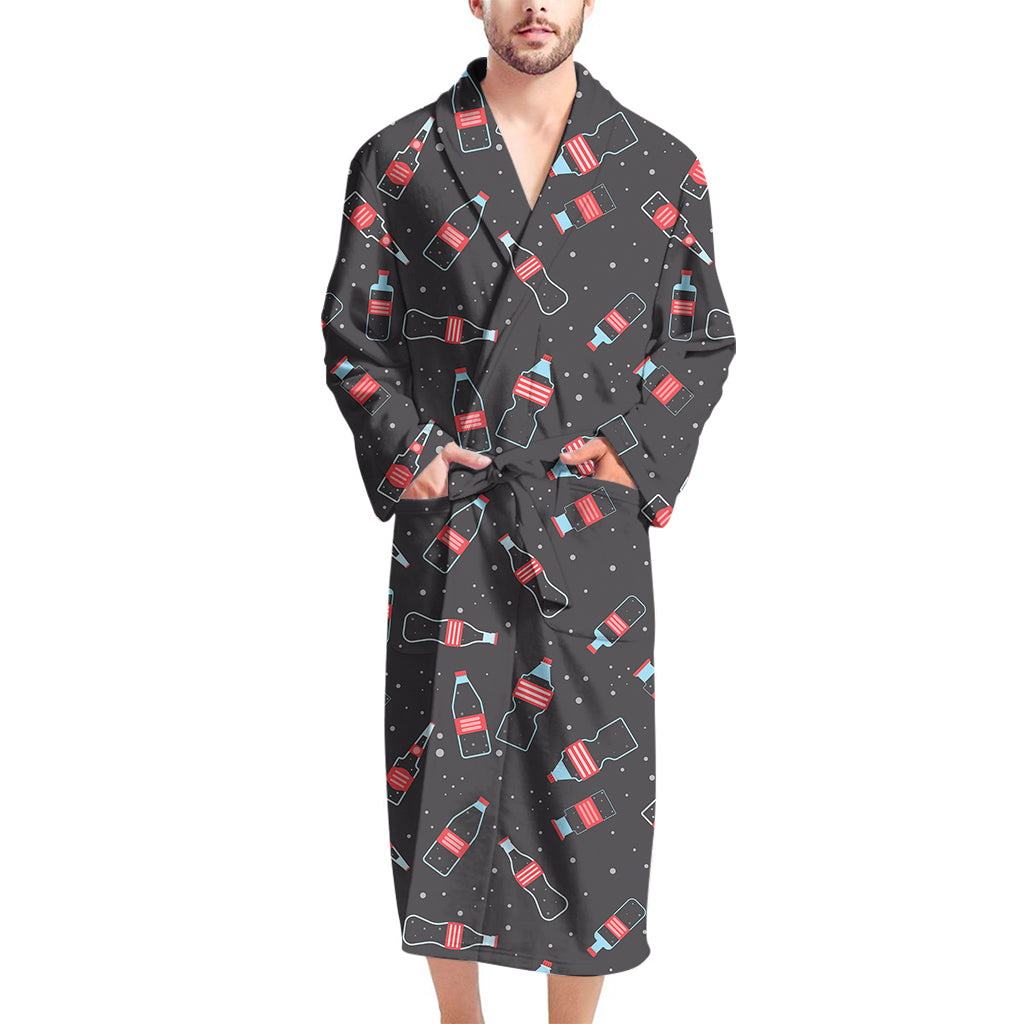 Cola Bottle Pattern Print Men's Bathrobe