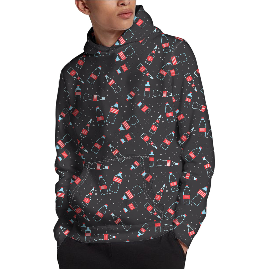 Cola Bottle Pattern Print Pullover Hoodie