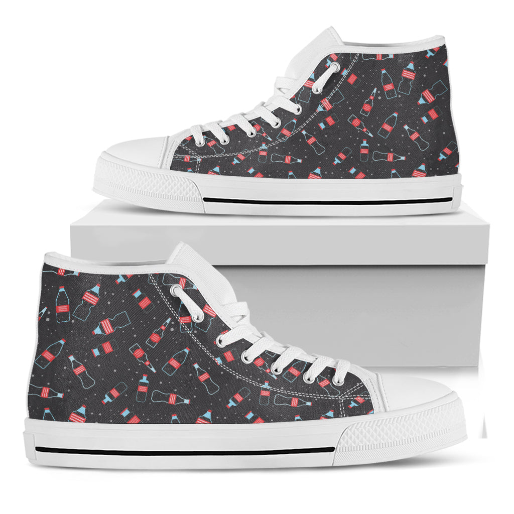 Cola Bottle Pattern Print White High Top Shoes