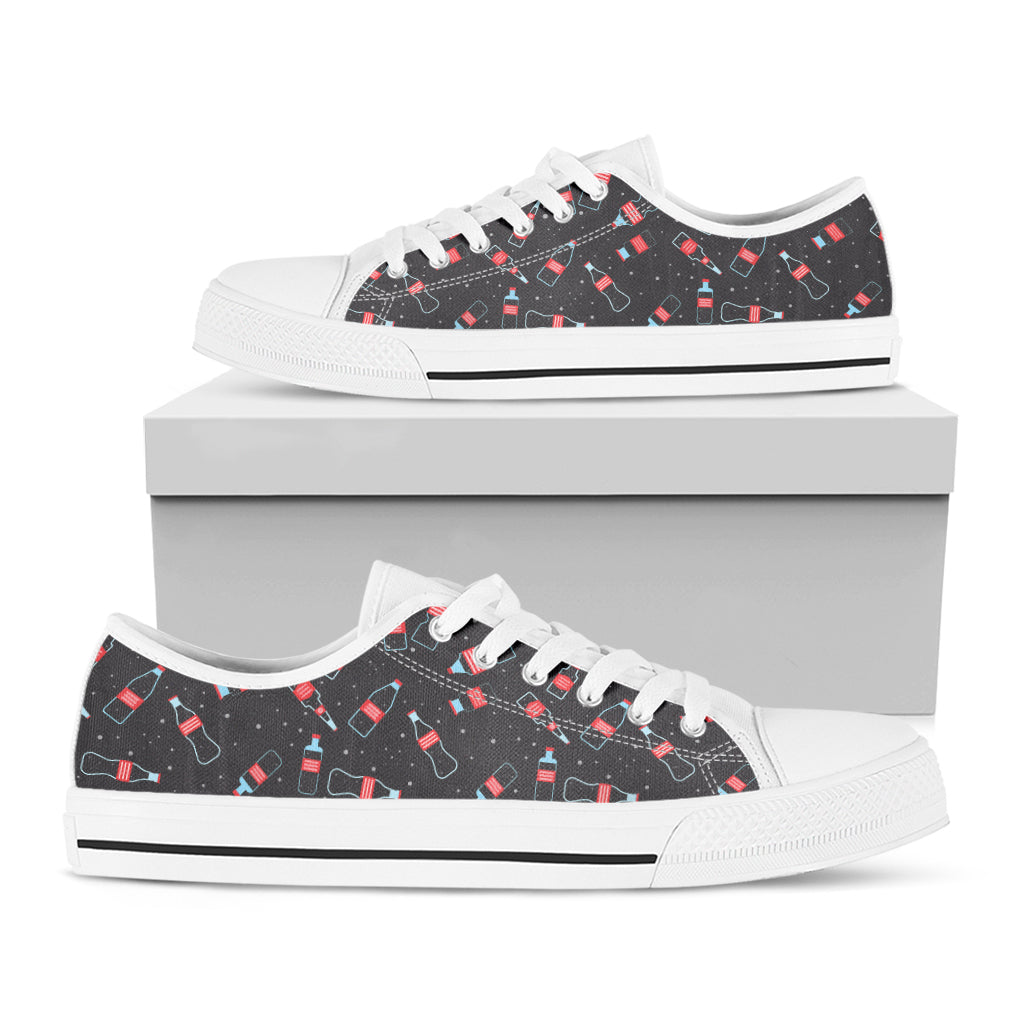 Cola Bottle Pattern Print White Low Top Shoes