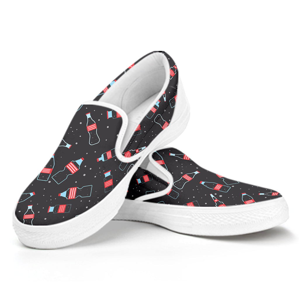 Cola Bottle Pattern Print White Slip On Shoes