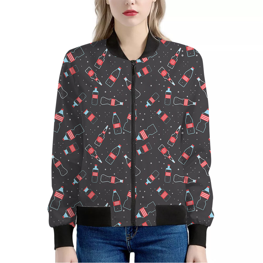 Cola Bottle Pattern Print Women's Bomber Jacket