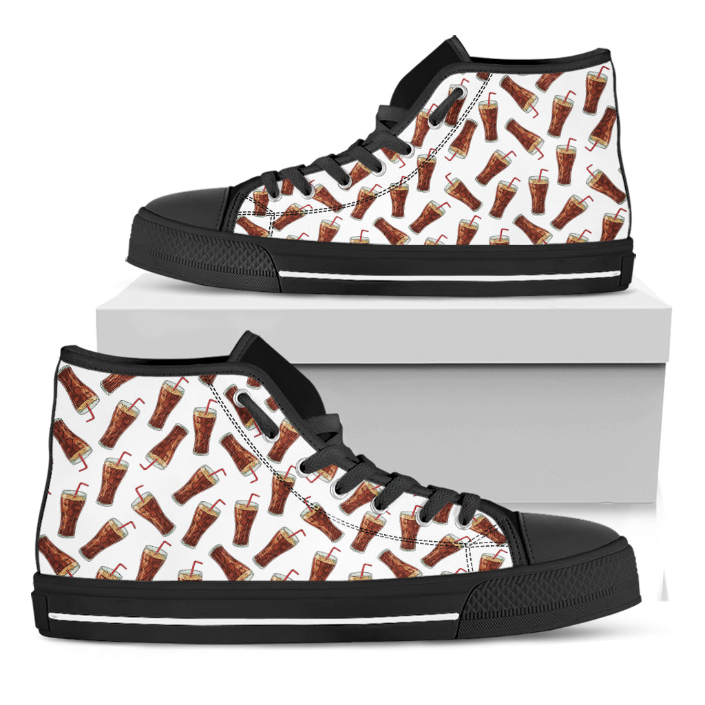 Cola Pattern Print Black High Top Shoes