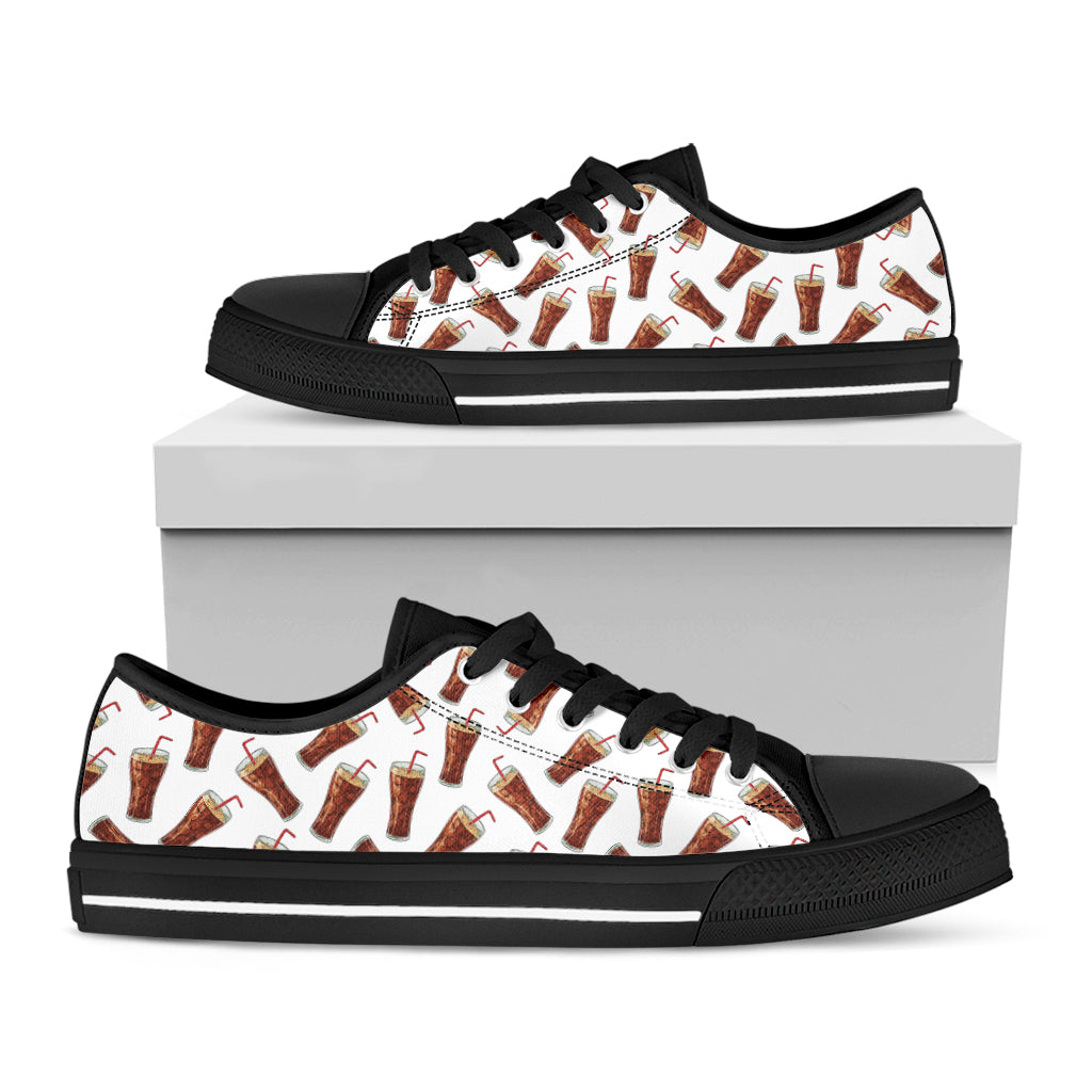 Cola Pattern Print Black Low Top Shoes